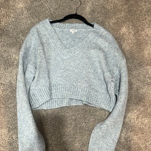 Blue V Neck Sweater Garage size Small